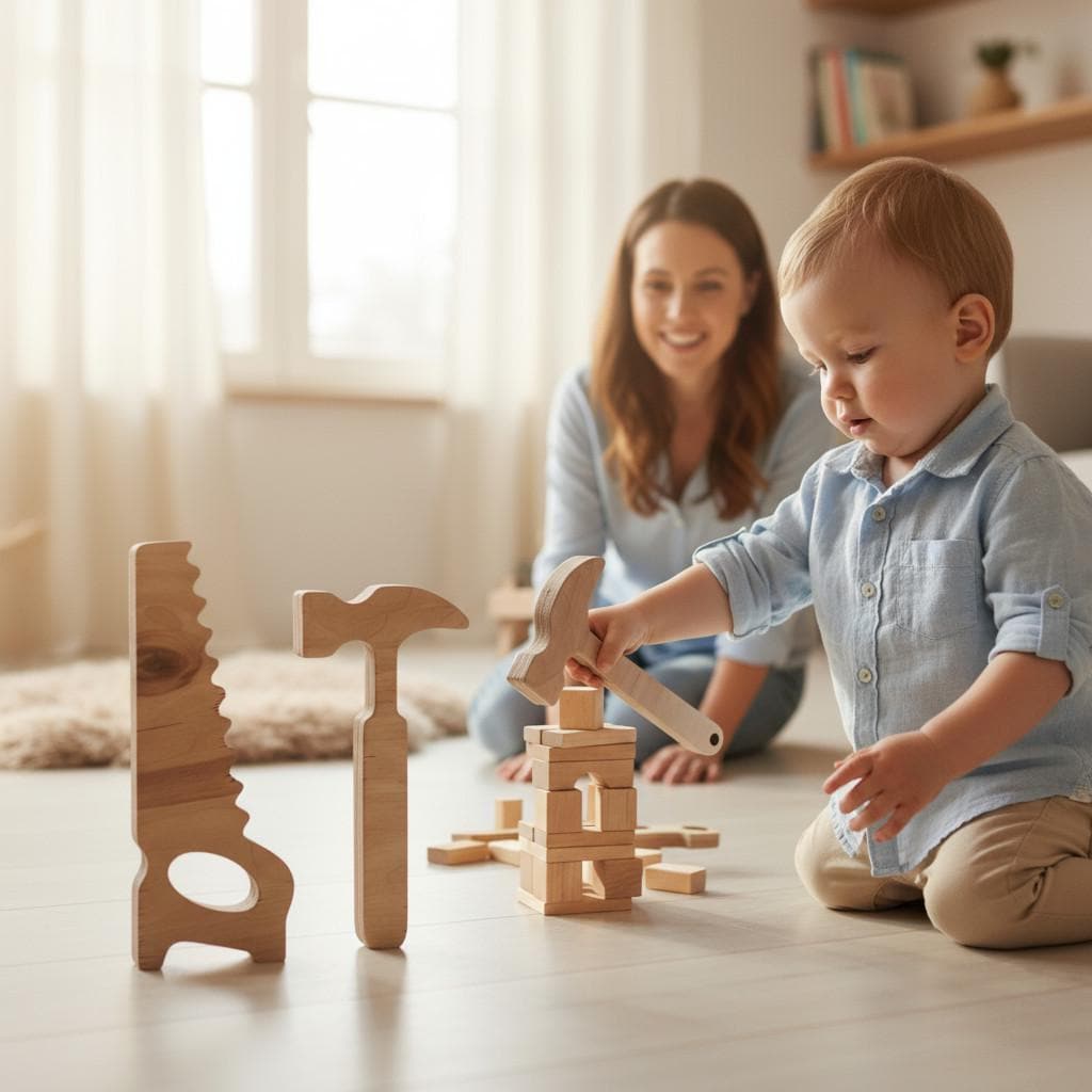 Wooden Montessori Toy Set: Handmade Educational Fantasy Playset