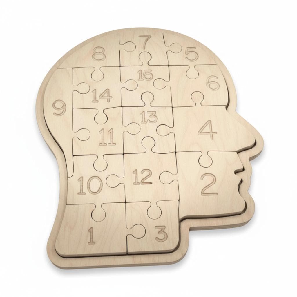Montessori Head-Shaped Wooden Puzzle